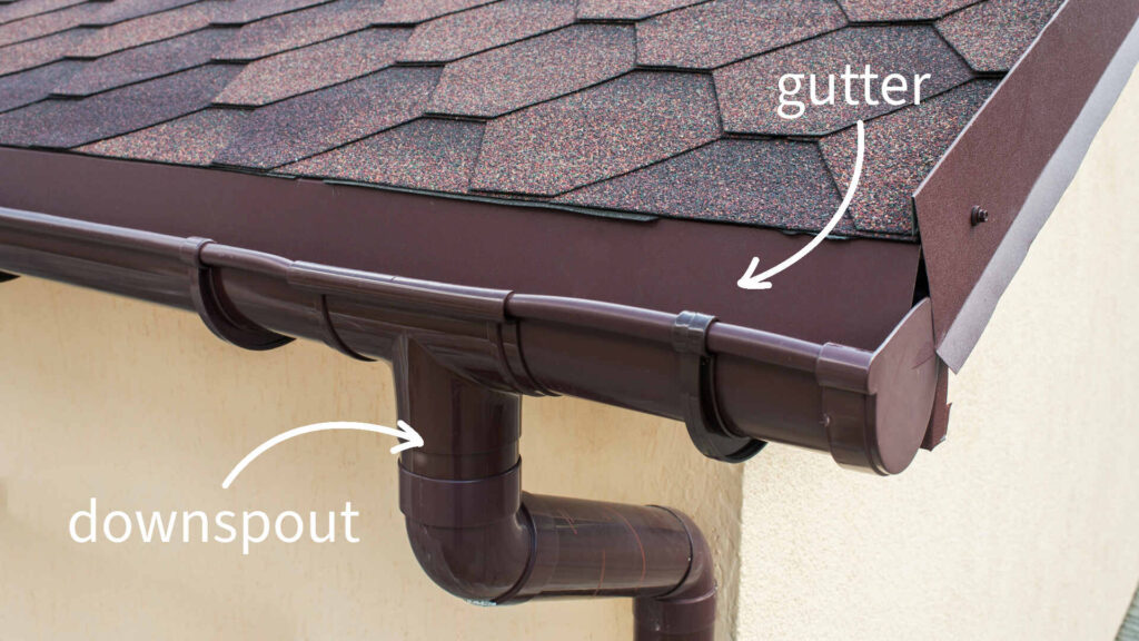 Gutter with downspout