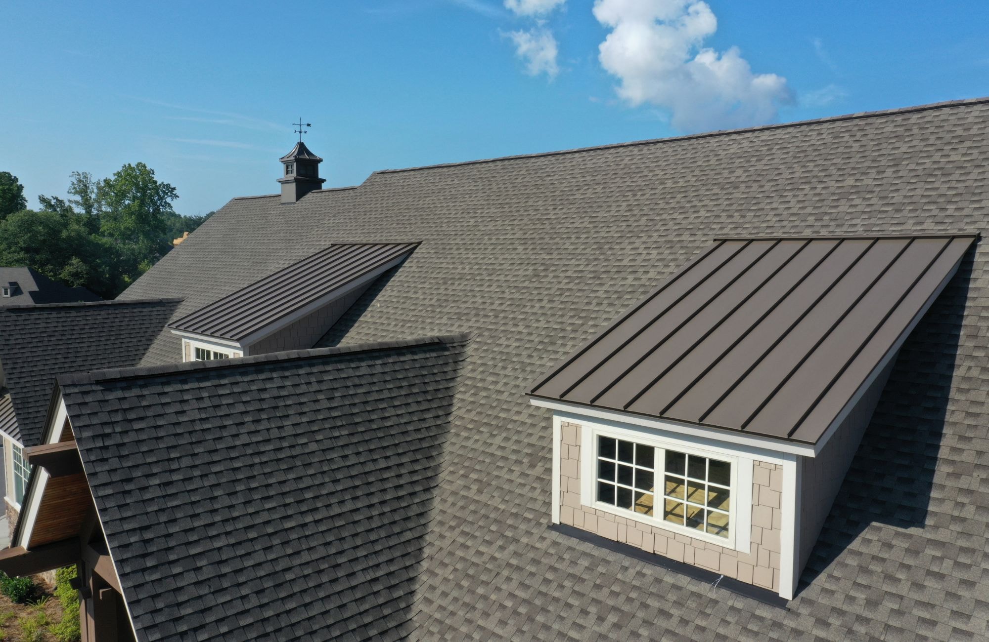 A freshly installed roof showcasing a clean and appealing appearance.